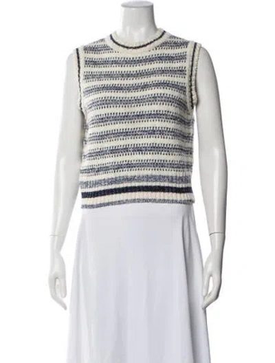 Pre-owned Pinko Striped Crew Neck Sweater In Blue