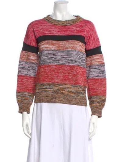 Pre-owned Pinko Striped Crew Neck Sweater In Pink