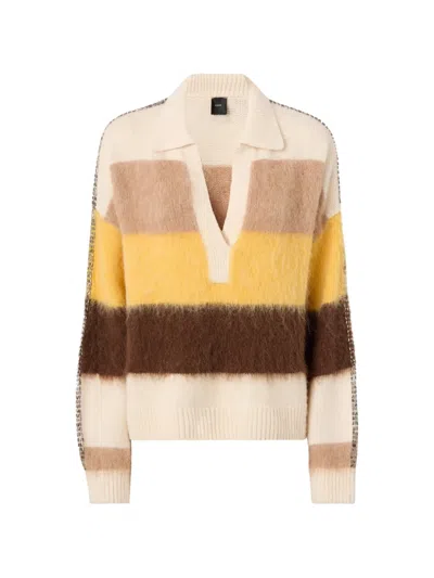 Pinko Striped Crystal-embellished Sweater In Multi
