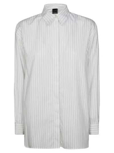 Pinko Striped Curved Hem Shirt In Multi