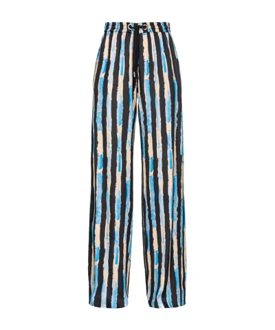 Pinko Striped Drawstring Trousers In Multi