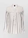 Pinko Striped Long Sleeve Top With Pleated Detail