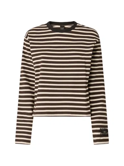 Pinko Striped Long-sleeve T-shirt In Brown