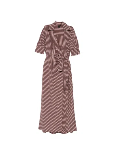 Pinko Striped Maxi Shirt Dress In Pattern
