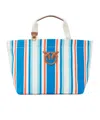Pinko Medium Shopper Bag In Striped Canvas