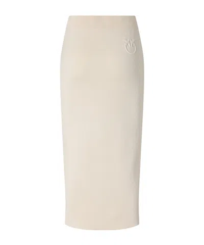 Pinko Striped Midi Skirt In Neutral