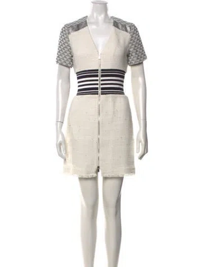 Pre-owned Pinko Striped Mini Dress In Neutrals