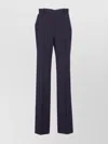 Pinko Straight Chalk-striped Trousers In Wool Blend In Blue