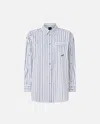 Pinko Striped Shirt With Contrasting Breast Pocket In White