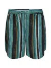 Pinko Chic Mini Shorts With Unique Stripe Print In Multi