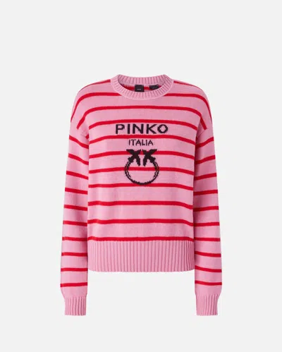 Pinko Striped Sweater With Logo