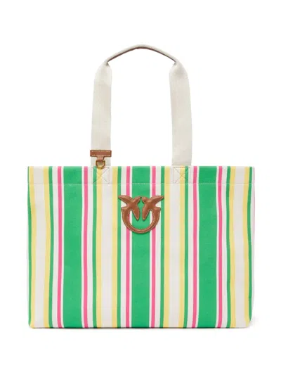 PINKO STRIPED TOTE BAG