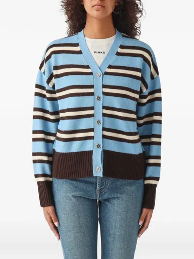 Pinko Light Blue Wool Cashmere Sweater In Multi