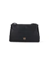 Pinko Structured Black Calfskin Triple Compartment Crossbody Bag In Black
