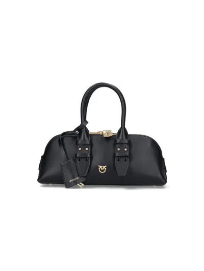 Pinko Structured Black Handbag With Minimalist Design