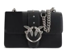 Pinko Structured Black Shoulder Bag With Circular Embellishments In Black