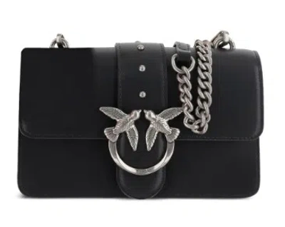 Pinko Structured Black Shoulder Bag With Circular Embellishments