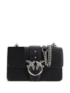 Pinko Rectangular Chain Strap Shoulder Bag With Metal Hardware And Front Embellishment In Black