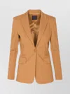 Pinko Structured Blazer With Long Sleeves And Back Vent In Brown