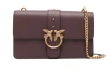 Pinko Love Vitello With Structured Silhouette And Bird Embellishment In Gray