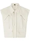 Pinko Structured Casual Vest With High Collar In Neutral
