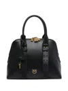 Pinko Structured Handbag With Rounded Top Handle In Black