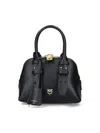 Pinko Structured Minimalist Bag With Smooth Black Exterior In Black
