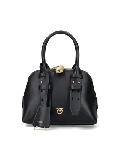 Pinko Structured Minimalist Bag With Smooth Black Exterior