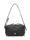 Pinko Structured Three-compartment Shoulder Bag In Nero Limousine