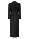 Pinko Structured Wool Coat In Black