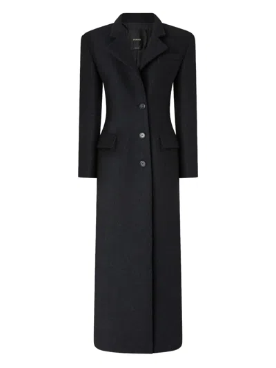Pinko Structured Wool Coat In Black