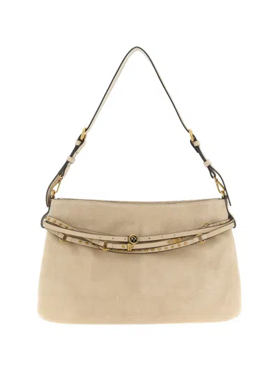 Pinko Shoulder Bag Studded Detail Adjustable Strap Hardware In Neutral