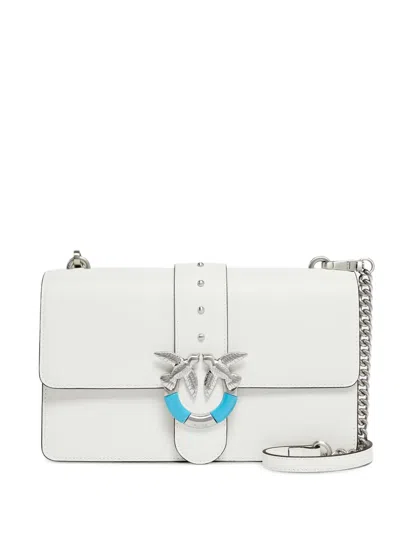 Pinko Love One Classic Leather Crossbody In Orange