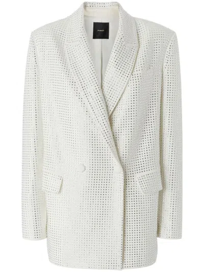 Pinko Stud-embellished Blazer In Snow White