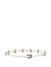 Pinko Stud Embellished Leather Belt In White
