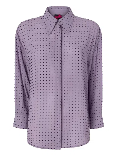Pinko Stud-embellished Shirt In Purple