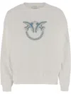 Pinko White Embroidered Sweatshirt In Weiss