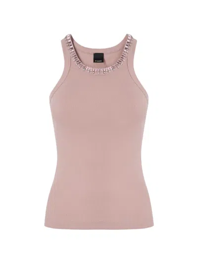 Pinko Stud-embellished Tank Top In Pink