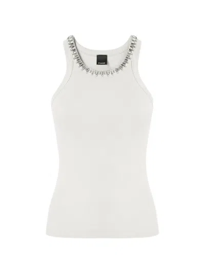 Pinko Stud-embellished Tank Top In White