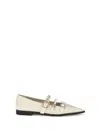 Pinko Buckle-embellished Pointed Ballet Flats In Neutral