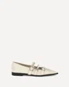 Pinko Buckle-embellished Pointed Ballet Flats In White
