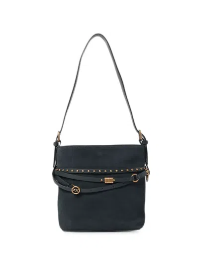 Pinko Studded Belted Shoulder Bag In Black