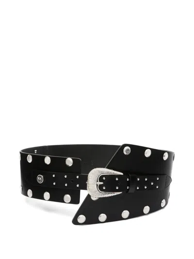 Pinko Studded Buckle Belt In Black