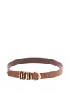 Pinko Adjustable Belts Multiple Loops Smooth Studs In Brown