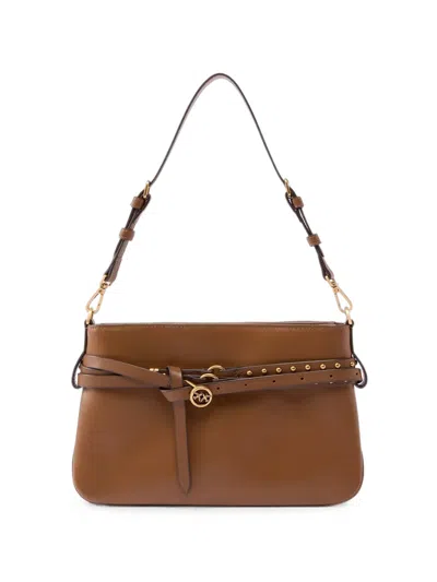 Pinko Studded Love Birds Shoulder Bag In Pattern