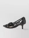 Pinko Black Mid-heel Pumps With Stylish Cutouts And Buckle Detail