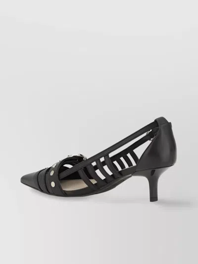 PINKO STUDDED SLINGBACK LEATHER HEEL PUMPS