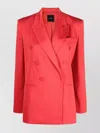 Pinko Double-breasted Tailored Jacket With Sharp Lapels In Red