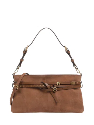 Pinko Stylish Mini Crossbody Bag For Women In Brown