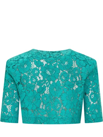 Pinko Stylish Pizzo Buttoned Blazer In Blue